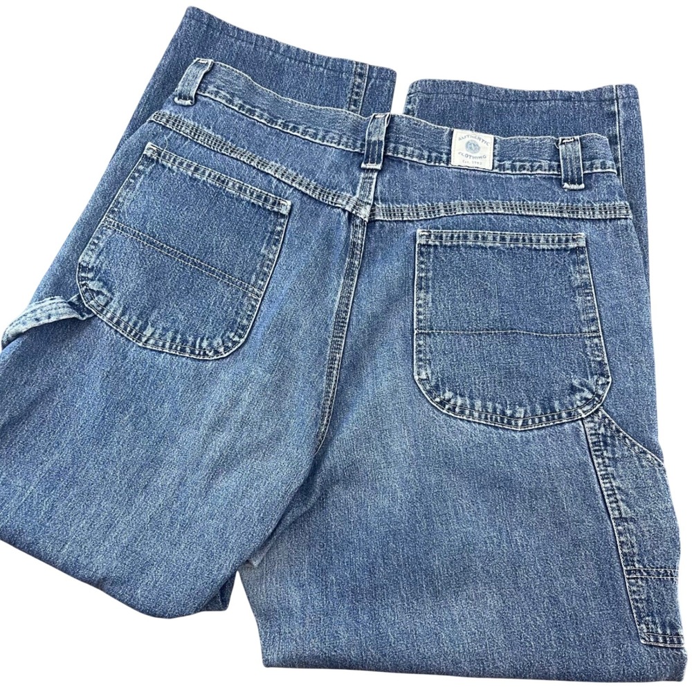 VTG Riders by Lee Carpenter Jeans Mens 32x27 Blue Denim Relaxed Fit‎ Work Skate